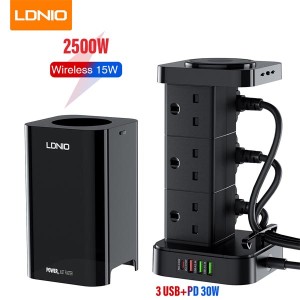 LDNIO-SKW6457-6-Outlet-USB-Tower-Extension-Power-Socket-with-15W-Wireless-Charger-1