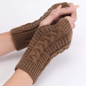 Women's Knitted Long Hand Gloves Warm Embroidered Mittens Winter Fingerless Glove for Women Girl Guantes Invierno Mujer Luvas