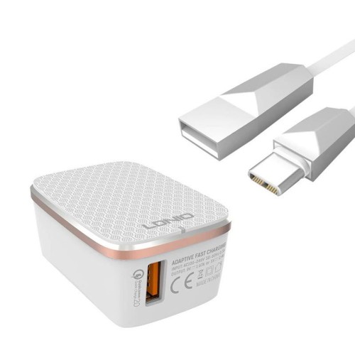 LDNIO A1204Q Quick Charge 3.0 Travel Charger With USB Type-C Cable | Products | B Bazar | A Big Online Market Place and Reseller Platform in Bangladesh